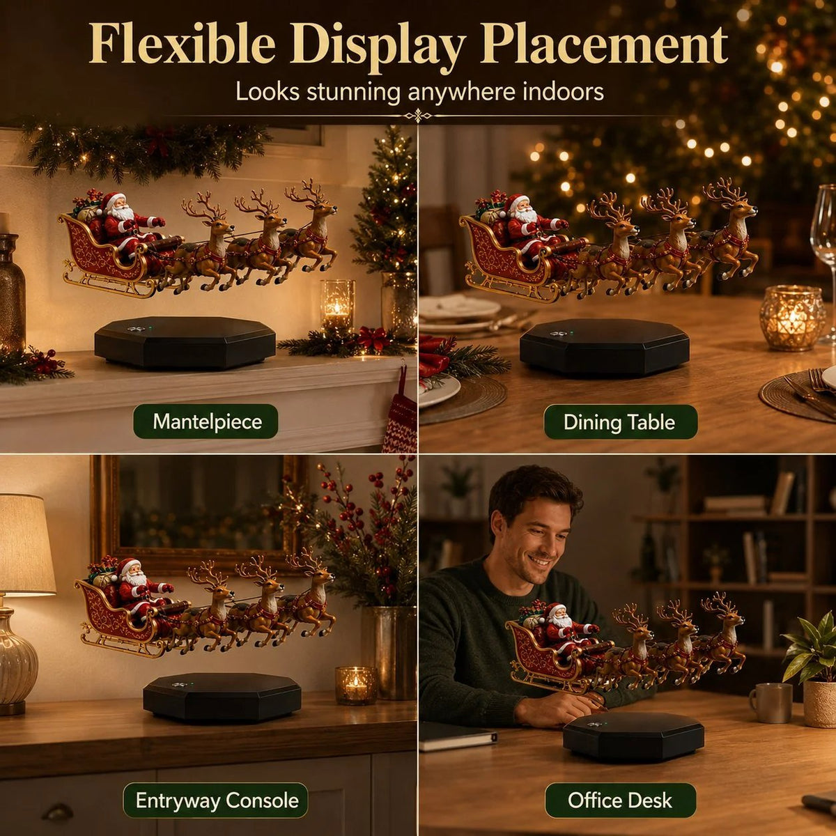 🔥Buy More Save More🔥🎅 Santa’s Flying Sleigh — Magnetic Levitation Christmas Display ✨