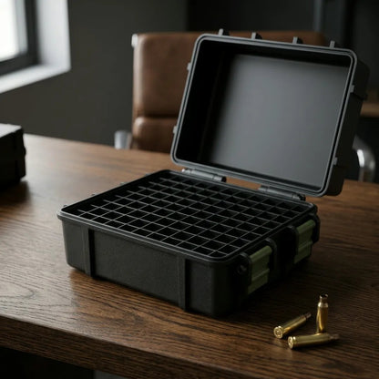 🎯100 Round Ammo Storage Box | Waterproof Hard Shell Ammunition Organizer Case
