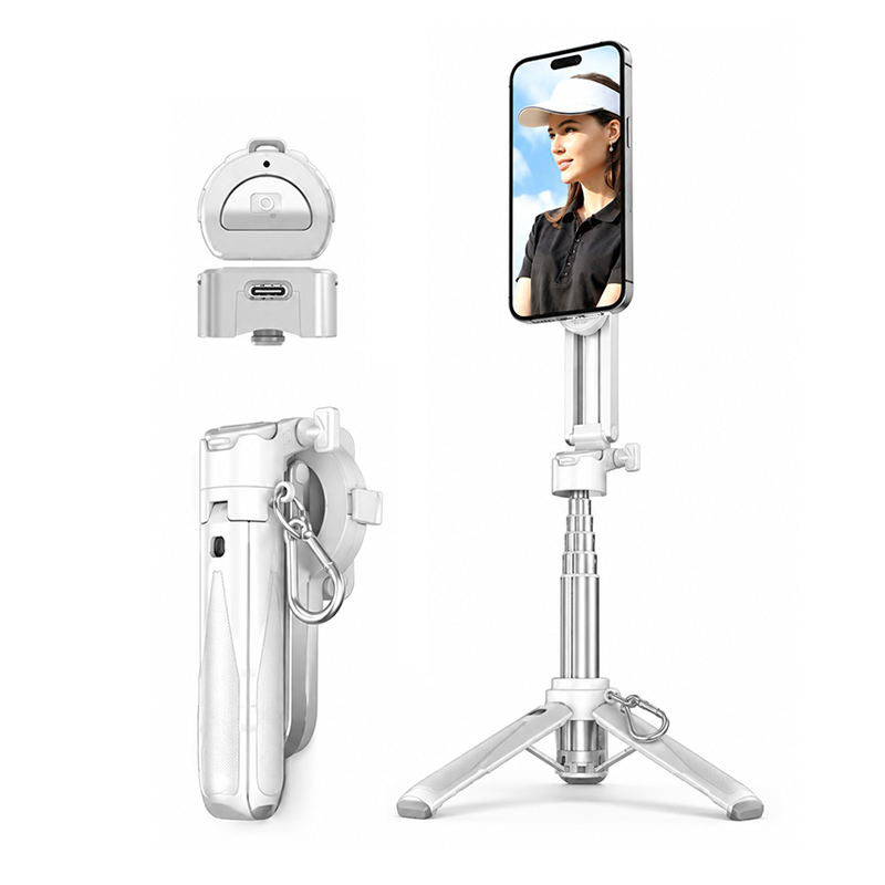 📸Magnetic Selfie Stick Tripod – 360° Rotation Stand, Bluetooth Remote & Universal MagSafe Phone Mount for Travel & Vlogging