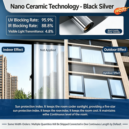 ☀️ One-Way Privacy Window Film – Daytime Mirror Effect, Heat Blocking & UV Protection