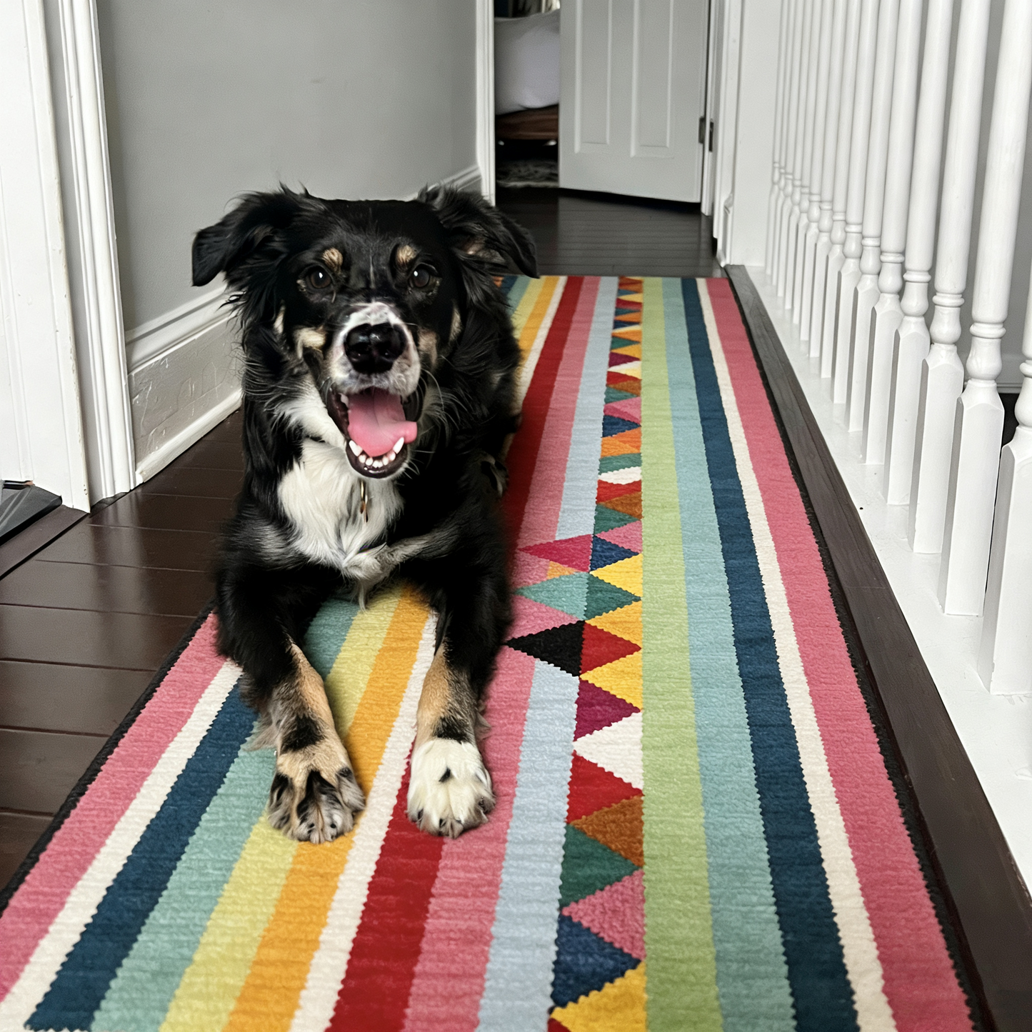 Dopamine Rainbow Washable Runner Rug