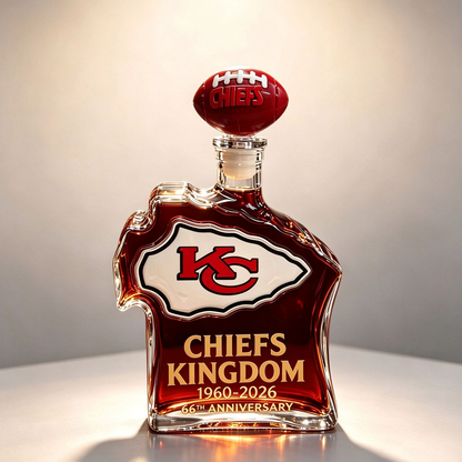 Chiefs Kingdom 66th Anniversary KC Helmet Whiskey Decanter