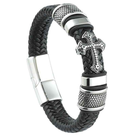 ⚔️ Hot Sale 50% OFF 🖤 Men’s Retro Leather Braided Bracelet