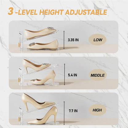🔥 Adjustable Double-Layer Clear Shoe Slots Organizer