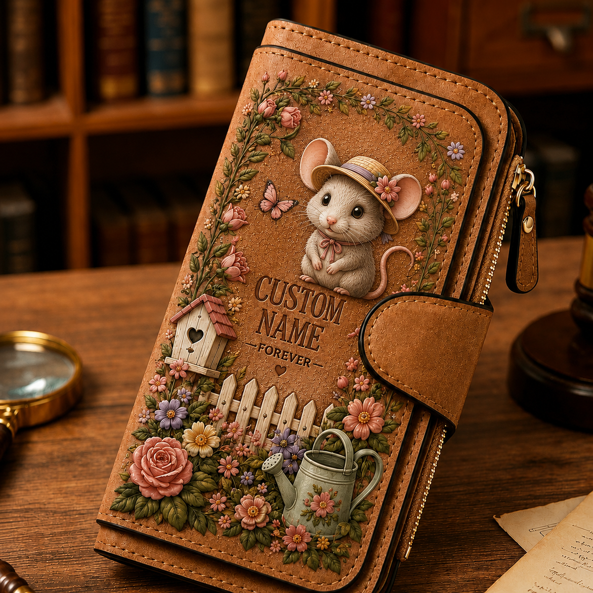 🌸 Personalized Embossed Wallet – Pick Your Style, Add Your Name 🌿