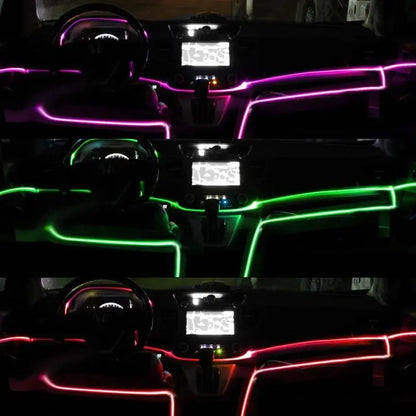 INSANE Car Glow Upgrade 🚗💡 USB Powered Ambient Fiber Lights That Transform Night Driving