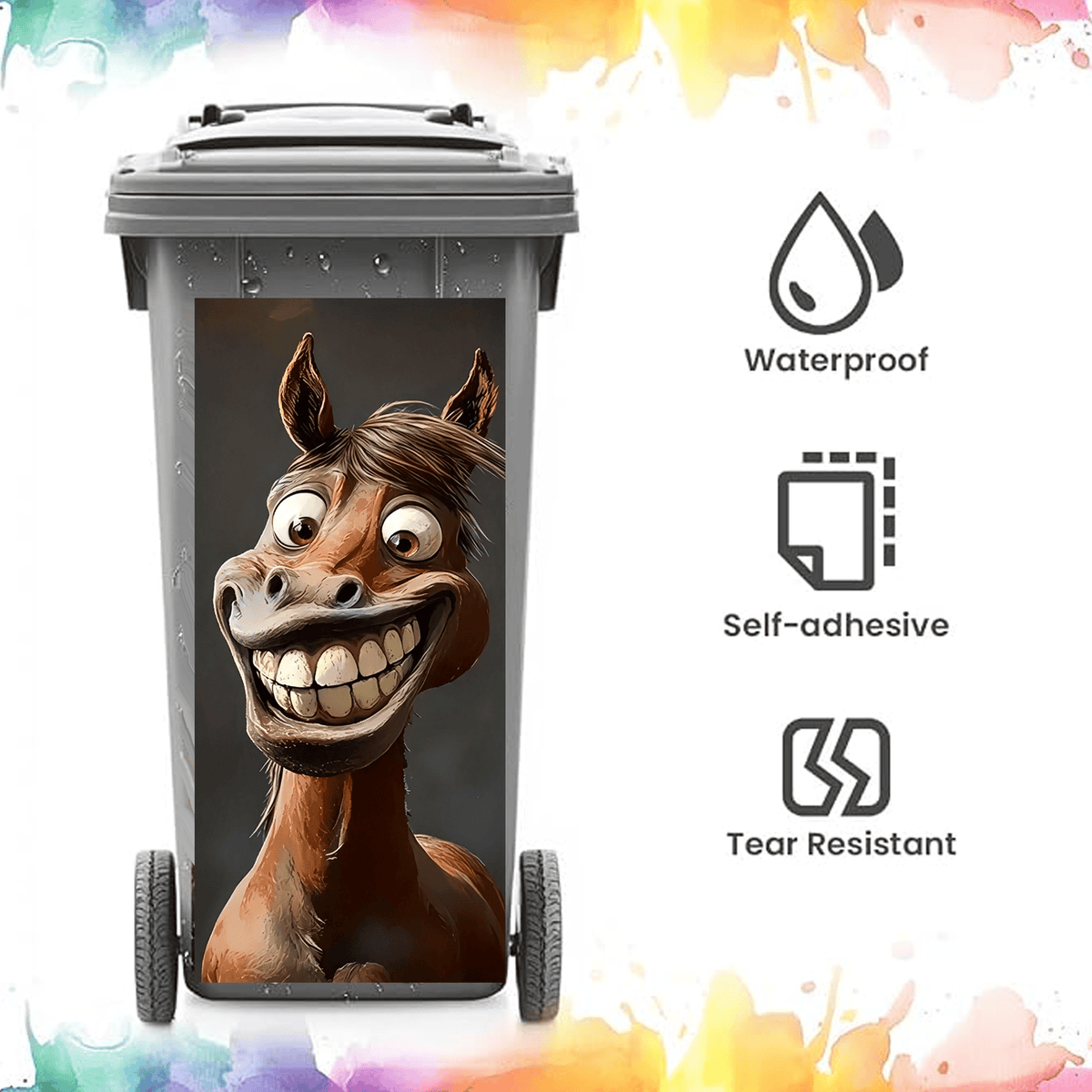 Creative Trash Can Sticker with Colourful Cartoon – Flash Sale 49% OFF✨