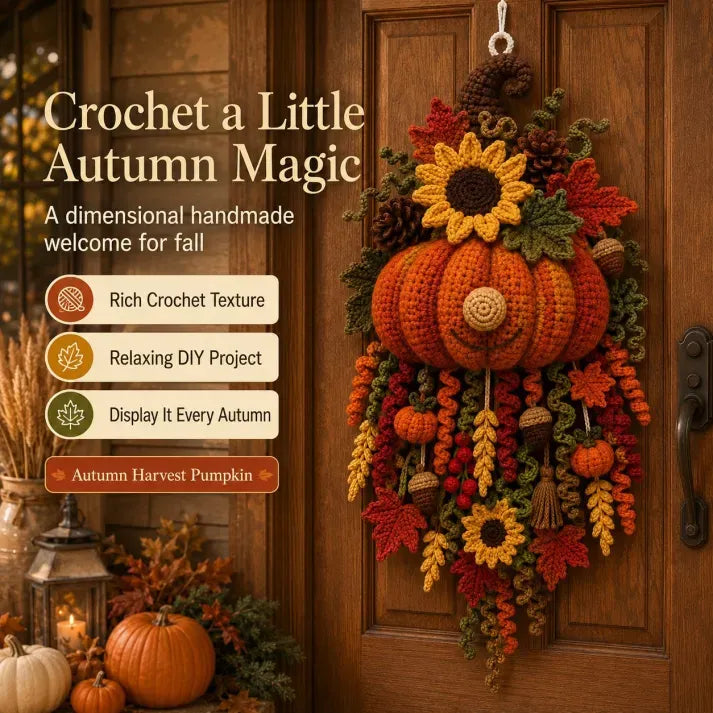 🔥LAST DAY 49% OFF - 🧶 DIY Seasonal 3D Crochet Door Hanger Kit Collection | Coordinated Yarn, Filling, Accessories & Step-by-Step Instructions Included 💕