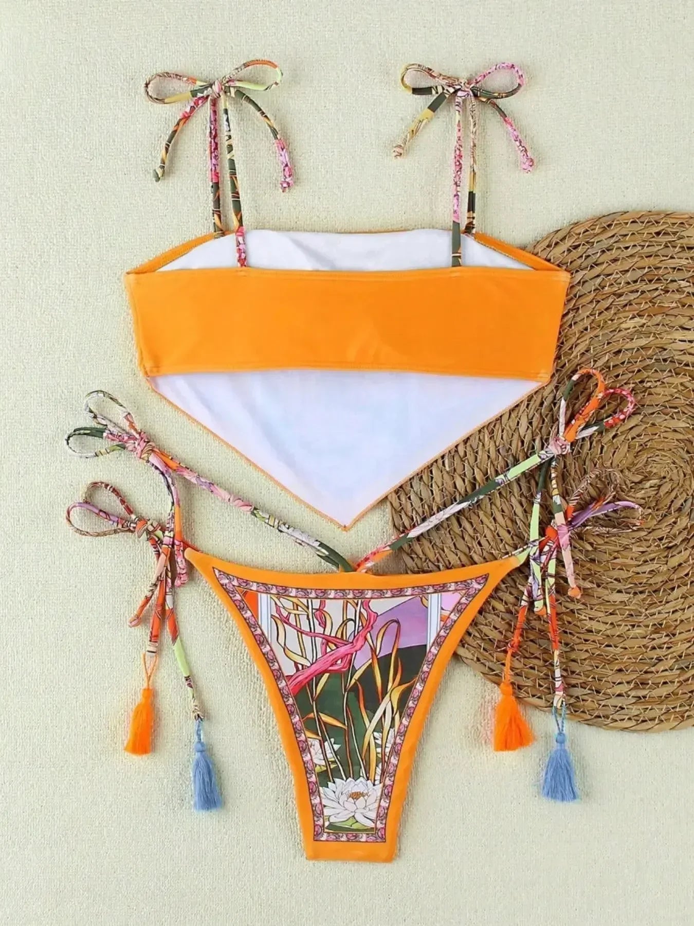 🔥Summer Hot Sale🌺👙 Boho Floral Bikini Set – Bold, Bright & Beach-Ready