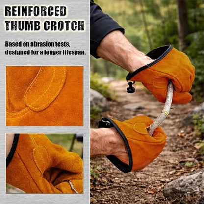 💯 Outdoor Thickened Wear-Resistant Cowhide Work Gloves