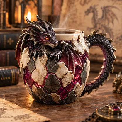 🐉🥚Dragon Egg Fantasy Sculpted Mug | 14oz Resin Coffee Cup for Dragon Lovers