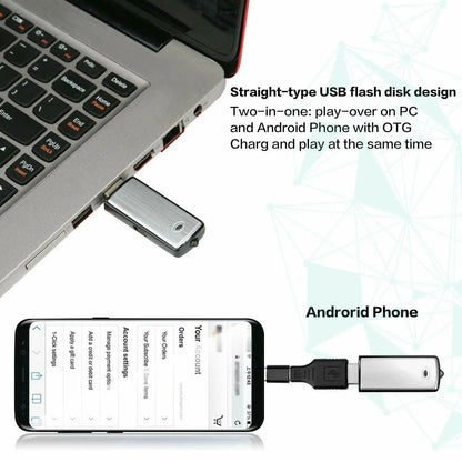USB Flash Drive Voice Recorder 2-in-1 – Voice Activated, Smart Noise Reduction, Scheduled Recording, Auto File Save