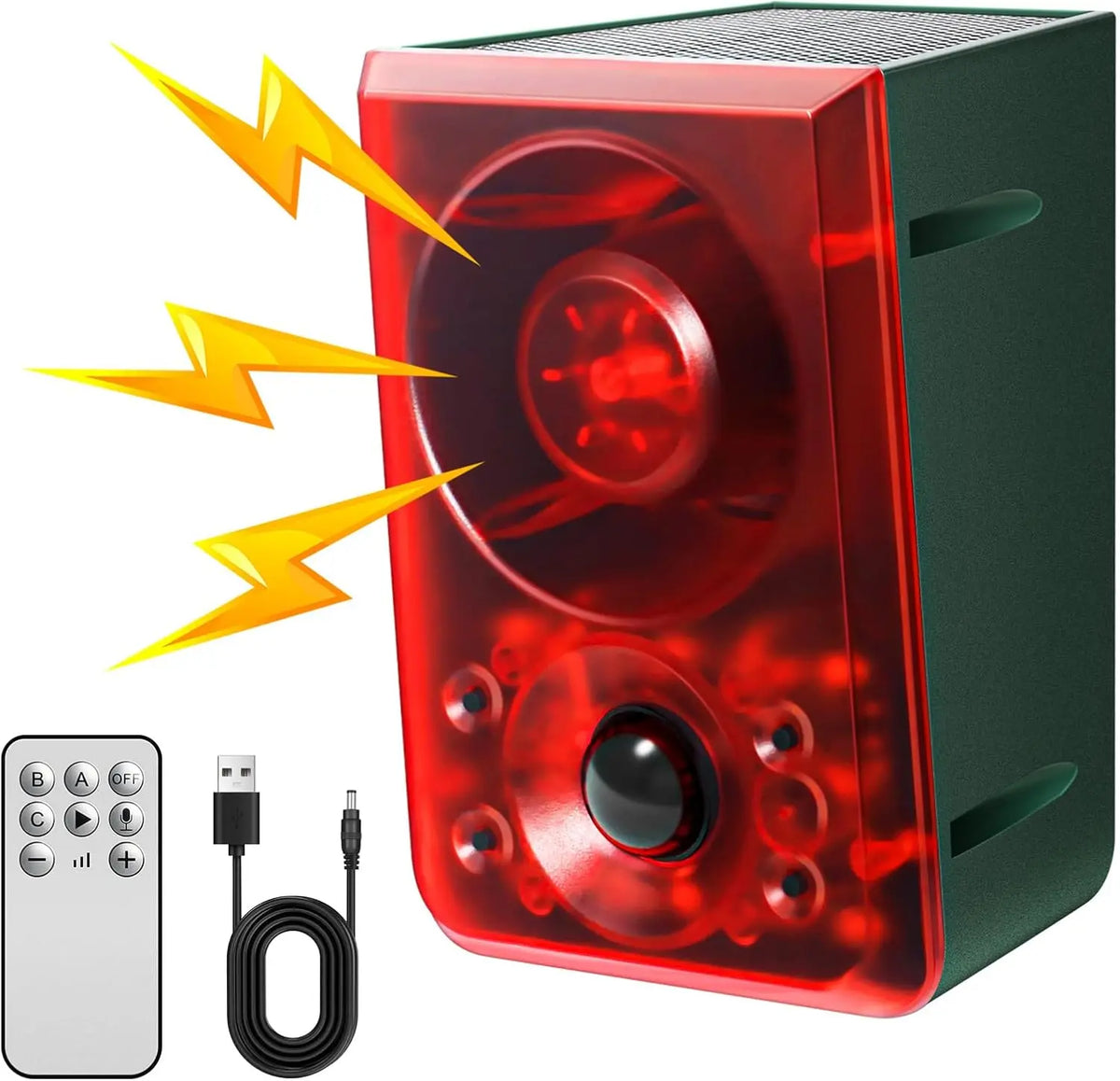 Solar Outdoor Motion SensorAlarm - Dog Barking & GunshotSound, Support Recording andVolume Adjustment