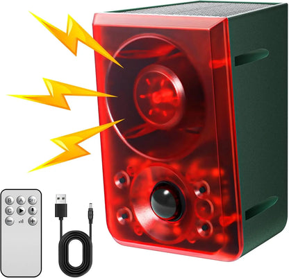 Solar Outdoor Motion SensorAlarm - Dog Barking & GunshotSound, Support Recording andVolume Adjustment