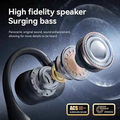 ⚡48% OFF⚡ Open Music Bluetooth Earbuds, Adjustable Open Ear Headphones with LED Charging Case