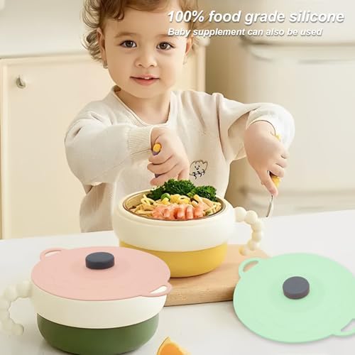5 Pcs Non-Slip Silicone Suction Container with Lid