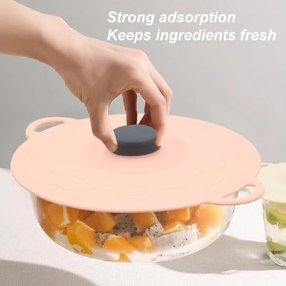 5 Pcs Non-Slip Silicone Suction Container with Lid