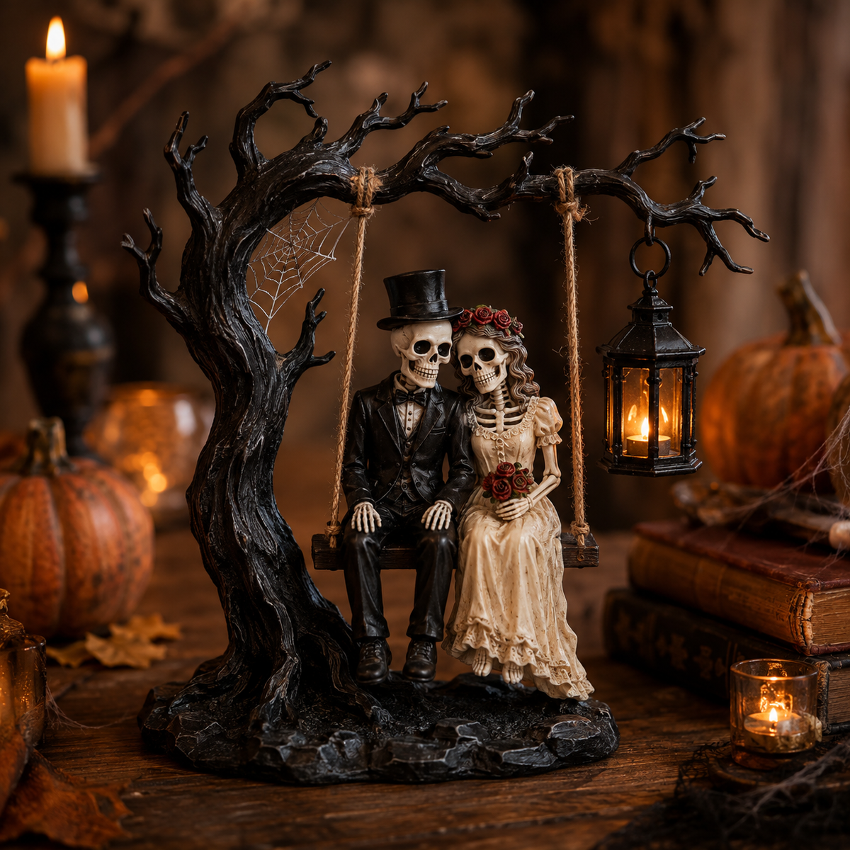 🎃  Light-Up Halloween Swing Figurine | 4 Spooky Characters & Warm Lantern Glow 👻✨