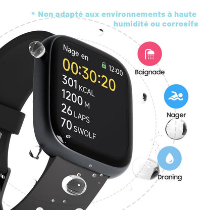 ⌚💖 Smartwatch con Chiamate Intelligenti! 🎙️ Assistente Vocale, Fitness Tracker, 100+ Sport, IP68 Impermeabile 🌊, Tracker Sonno 😴, Batteria 30 Giorni 🔋, Display HD 1,83' Personalizzabile 📸 – App VeryFit