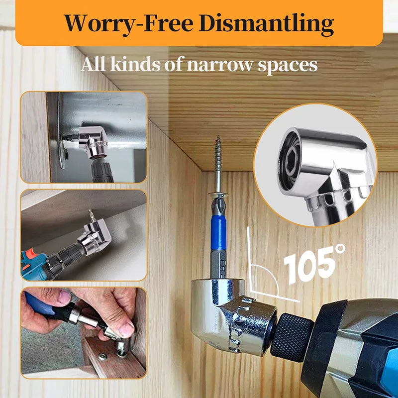 105° Angled Drill Attachment 🔧 – Extended 5.51' Reach Adapter