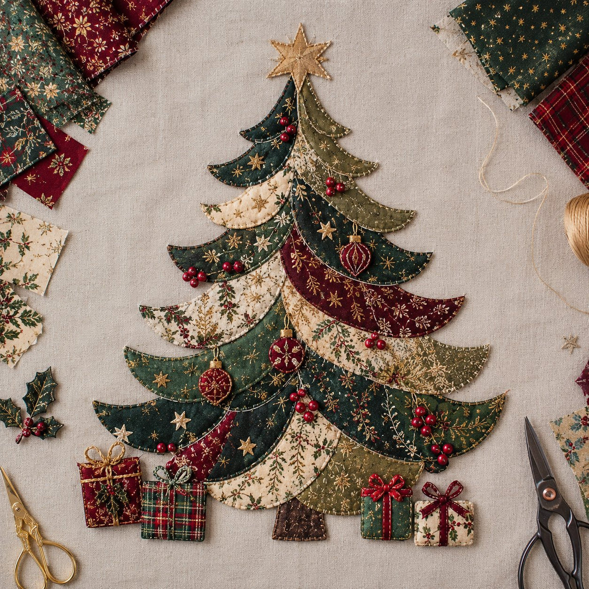 🔥LAST DAY 55% OFF - 🎄🎅Christmas Patchwork Fabric DIY Decor Kit