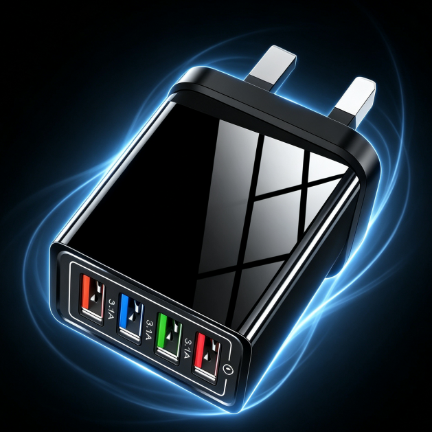 ⚡🔥 Buy 1 Get 1 FREE🔥 Smart 4-Port USB Charger | Quick Charge 3.0 with Intelligent Power Management