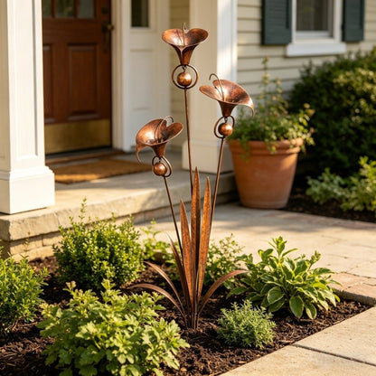 🔔 Enchanting Blue Bellflower Garden Stakes – Add Charm & Gentle Melody to Your Outdoor Space