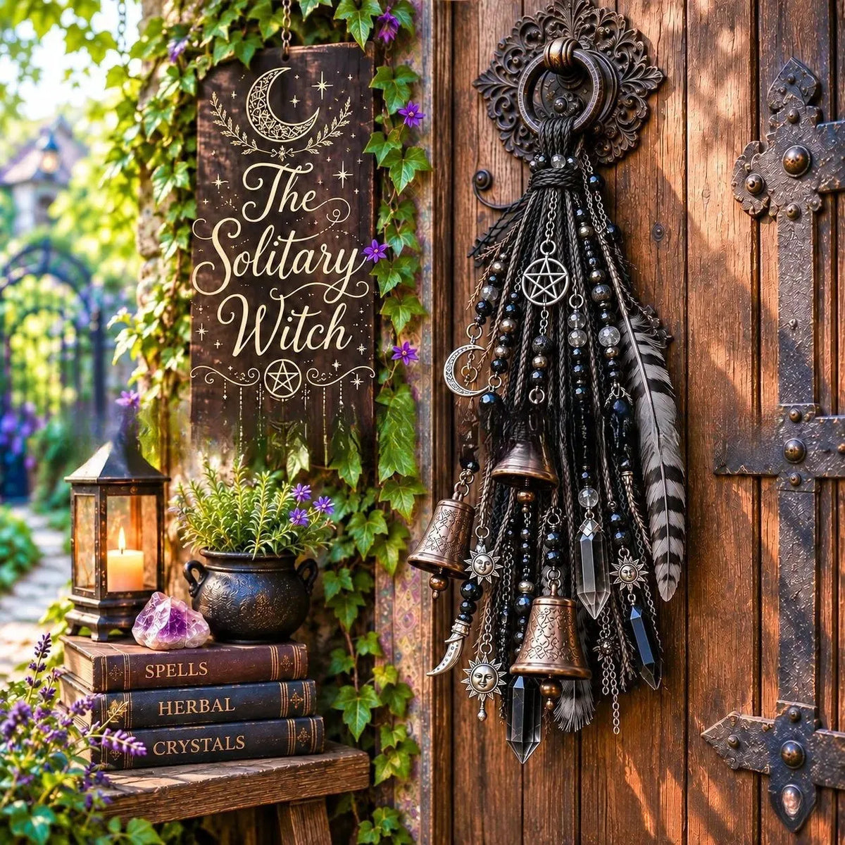 👉 Whimsical Witch Door Bell – Unique Hanging Decor for a Charming Home Entrance