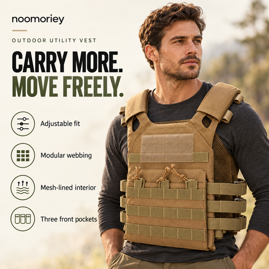 🎒 Lightweight Adjustable Utility Vest – Outdoor Multi-Pocket Chest Bag