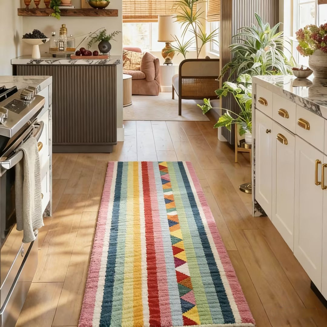 Dopamine Rainbow Washable Runner Rug
