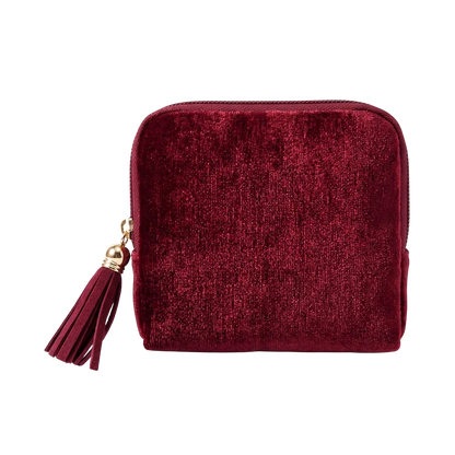 Velvet anti-tangle travel portable jewelry storage bag with tassel zipper
