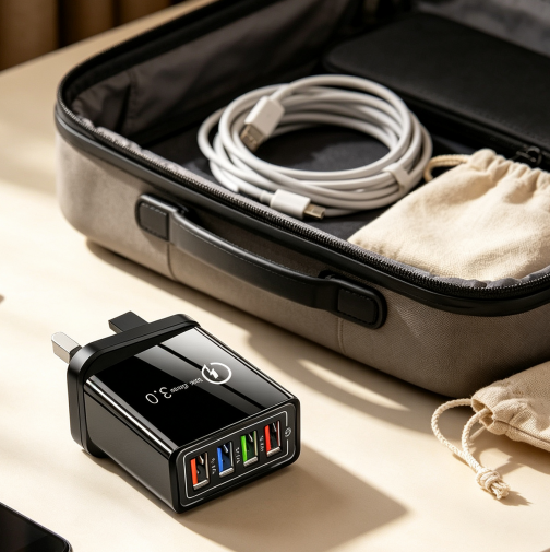 ⚡🔥 Buy 1 Get 1 FREE🔥 Smart 4-Port USB Charger | Quick Charge 3.0 with Intelligent Power Management