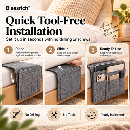 ⏰🔥LIMITED TIME OFFER: 49% OFF!💞Bedside organiser – Smart storage without a bedside table