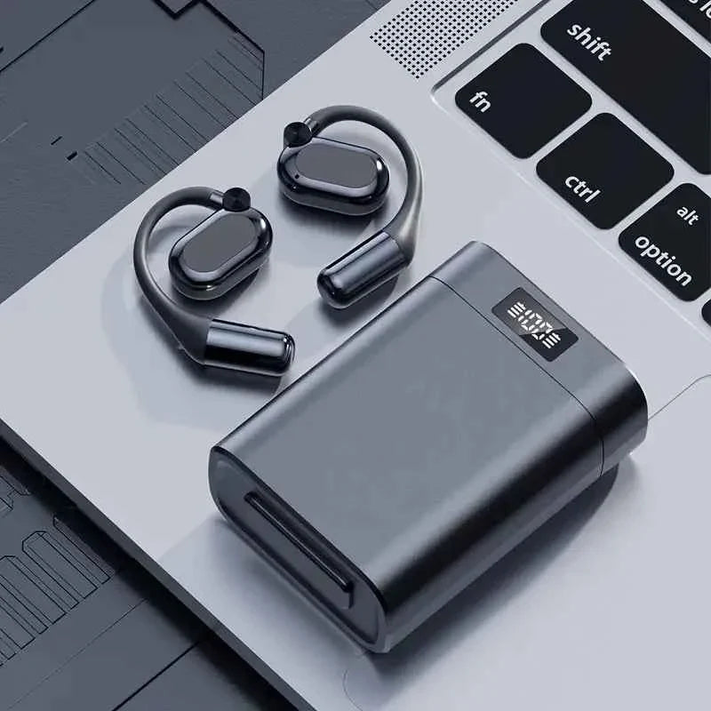 ⚡48% OFF⚡ Open Music Bluetooth Earbuds, Adjustable Open Ear Headphones with LED Charging Case