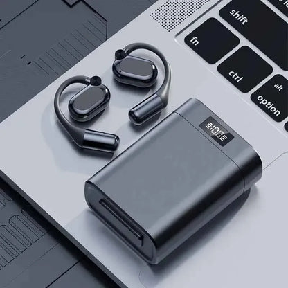 ⚡48% OFF⚡ Open Music Bluetooth Earbuds, Adjustable Open Ear Headphones with LED Charging Case