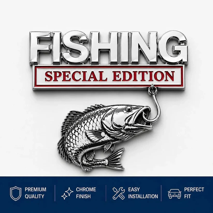 🎣 Fishing Special Edition Premium 3D Metal Vehicle Emblem Badge