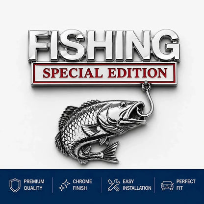 🎣 Fishing Special Edition Premium 3D Metal Vehicle Emblem Badge