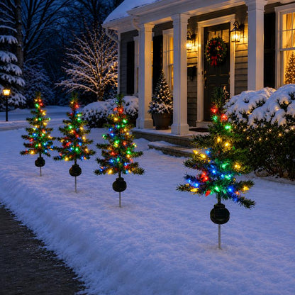 🎄4-Pack Solar Strawberry LED Christmas Pathway Lights, Multicolor✨
