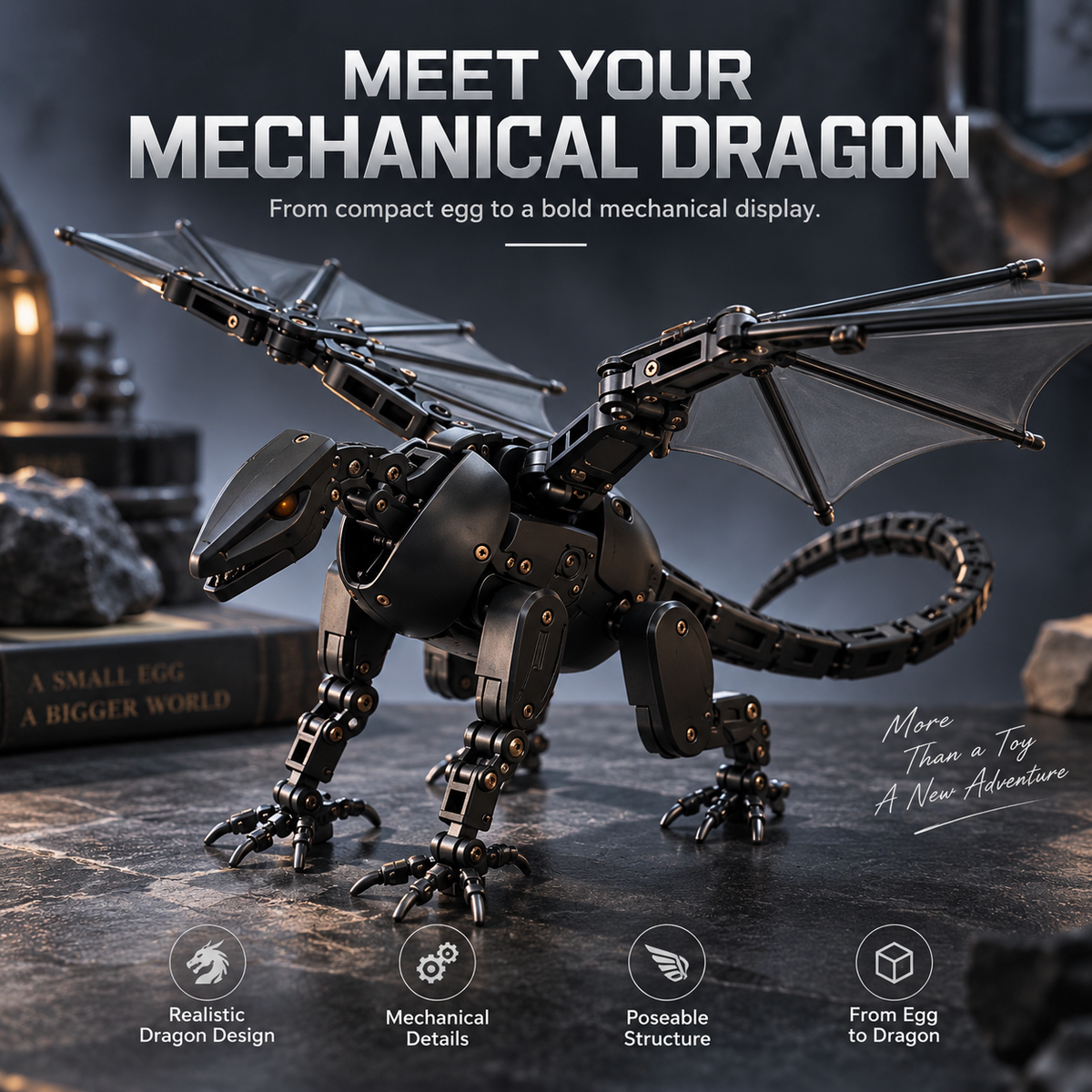 🥚🐉 DragonMorph – Egg to Dragon Transforming Mechanical Toy