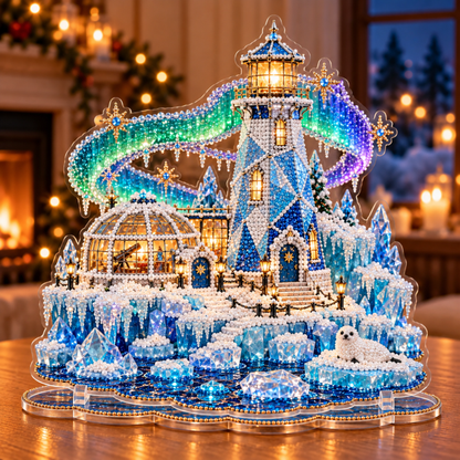 🎄 Christmas Lighthouse Village – DIY Sparkling Diamond 2D Art Decoration Kit