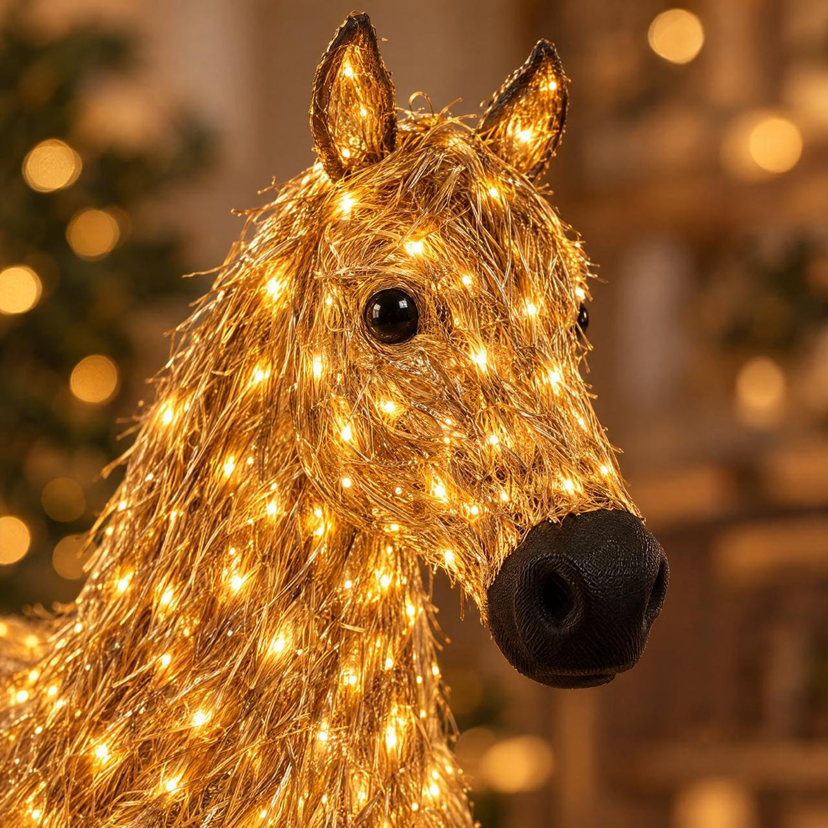 Double-Lighted Horse Christmas Set.