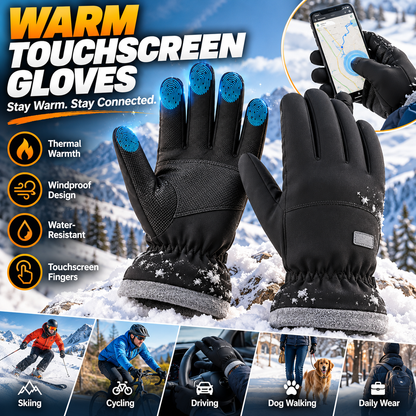 🧤 Thermal Touchscreen Winter Gloves — Windproof, Water-Resistant & Warm
