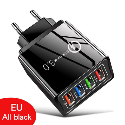 ⚡🔥 Buy 1 Get 1 FREE🔥 Smart 4-Port USB Charger | Quick Charge 3.0 with Intelligent Power Management