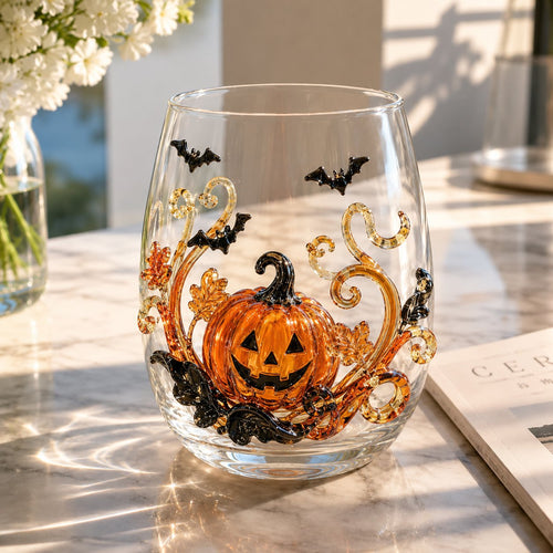 🎃 3D Halloween Artisan Glassware Collection | For Magical Halloween Sips, Eye-Catching 3D Details, Luminous Festive Party Moments & Cozy Fall Home Bar Glow