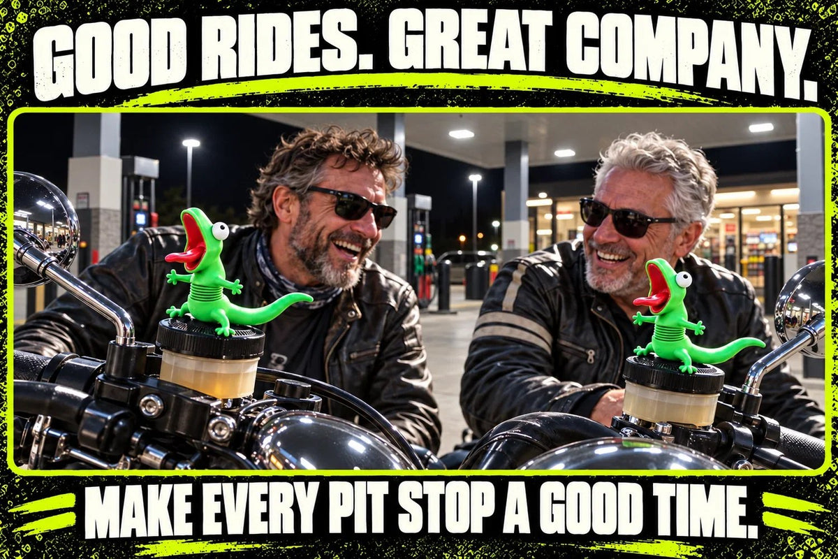 🔥Buy More Save More🔥- 🦎🏍Wobbly Riding Buddy – Car & Motorcycle Decor