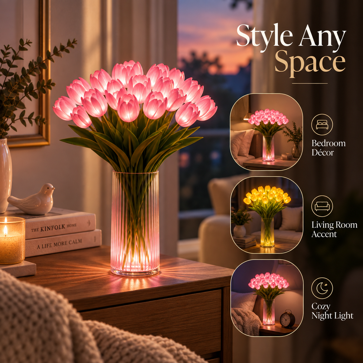🌷Radiant Romantic Tulip Light-1 pack of 15 flowers