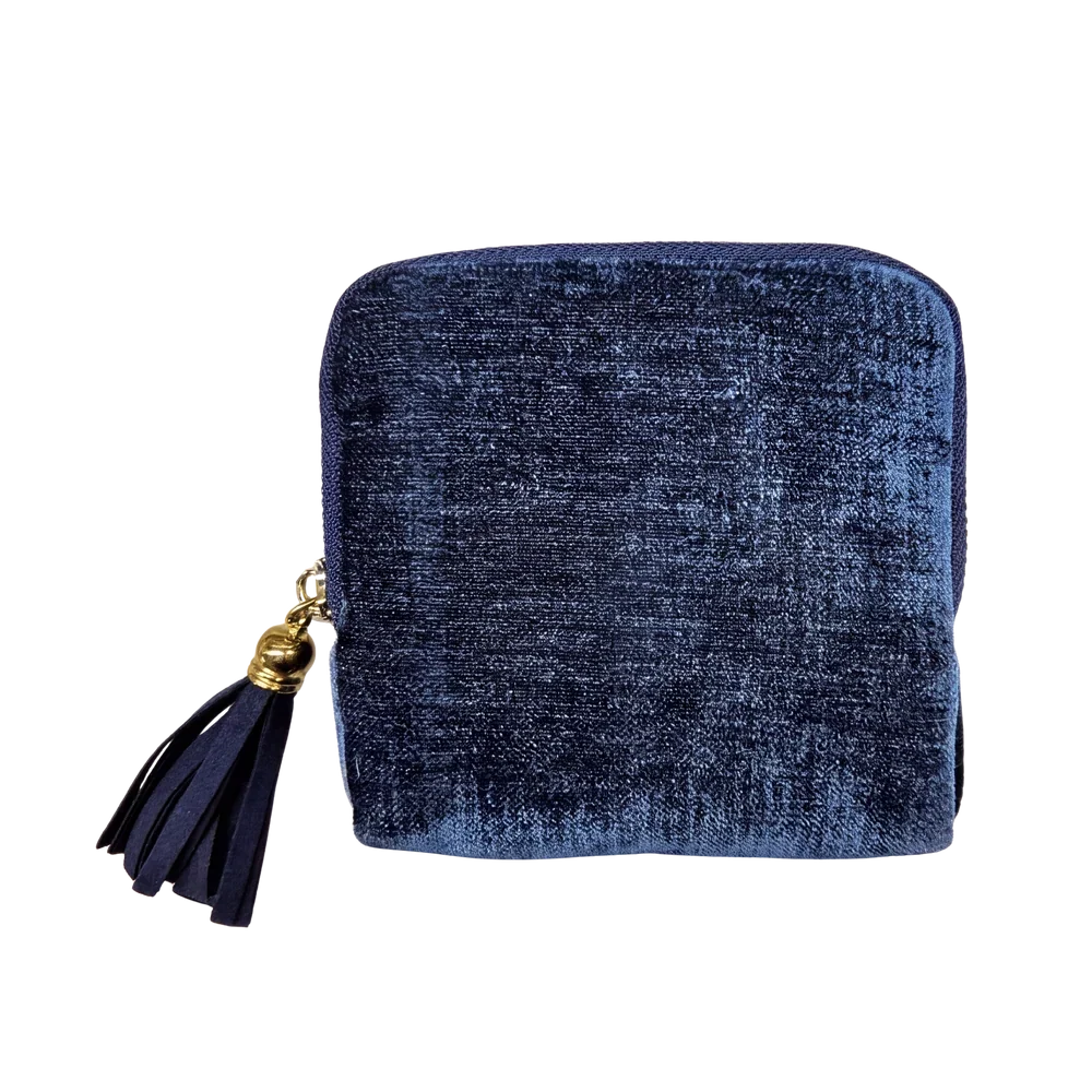 Velvet anti-tangle travel portable jewelry storage bag with tassel zipper