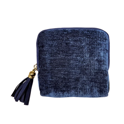 Velvet anti-tangle travel portable jewelry storage bag with tassel zipper