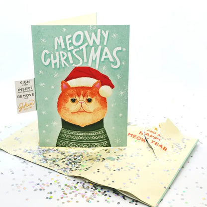 😹 Endless Meowy Christmas Card – Musical Prank & Hidden Glitter