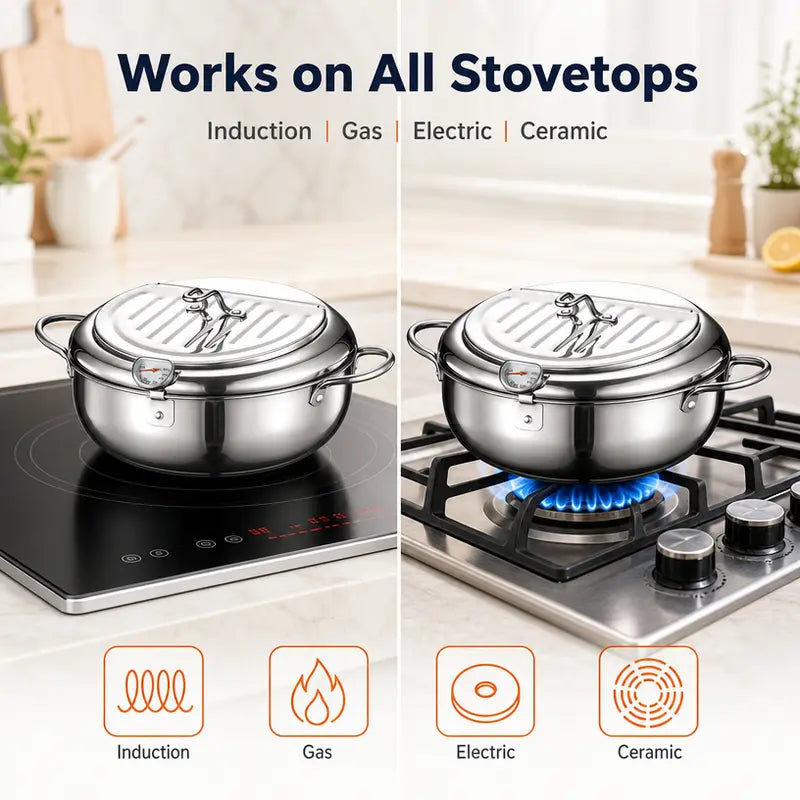 🔥 49% OFF 🍤 Japanese Tempura Deep Fryer – Crispy Results With Better Temperature Control